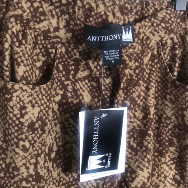 Antthony‎ animal print stretch pants with pockets Brown Size 8 - Image 6