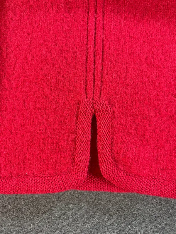 Vintage 1970s Wool Cardigan SIZE 14 100% Pure Wool Moffat Woollens Red Bouclé - Image 5
