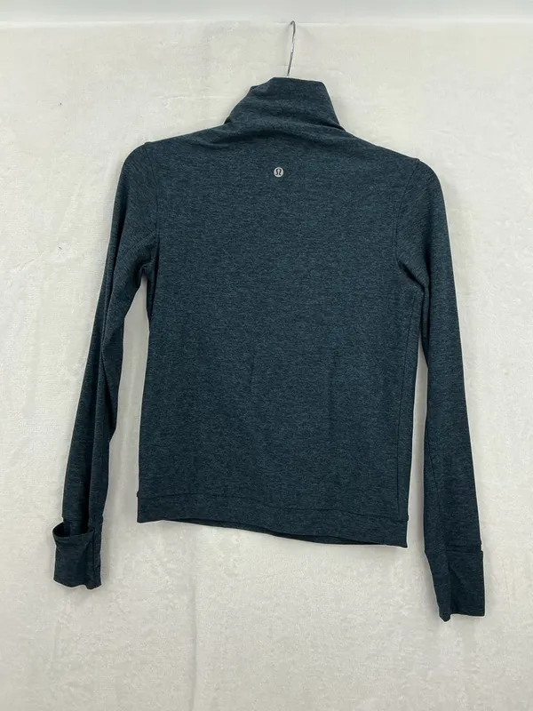 lululemon athletica Heathered Teal Long Sleeve Mock Neck Top 831 - Image 6