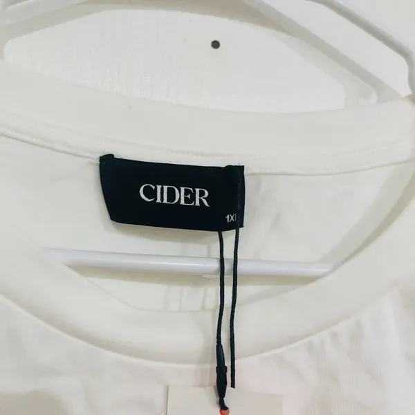 Cider Oversized Tee Curve Cotton Short‎ Sleeve Women's Top White Size 1XL NWT - Image 3