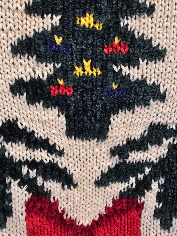 {M} Vintage Knit Christmas Sweater Red Size M - Image 4