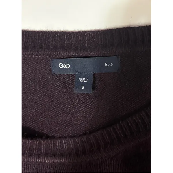 Gap Luxe Purple Crewneck Sweater w/ Button Detail - Image 5