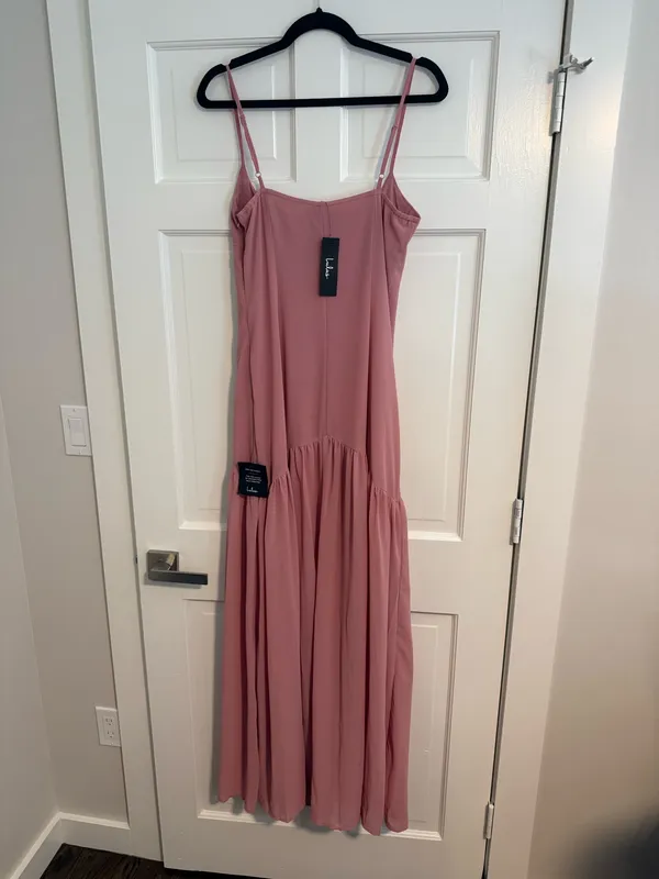 Lulus Light Pink Chiffon Drop Waist Maxi Dress - Image 5