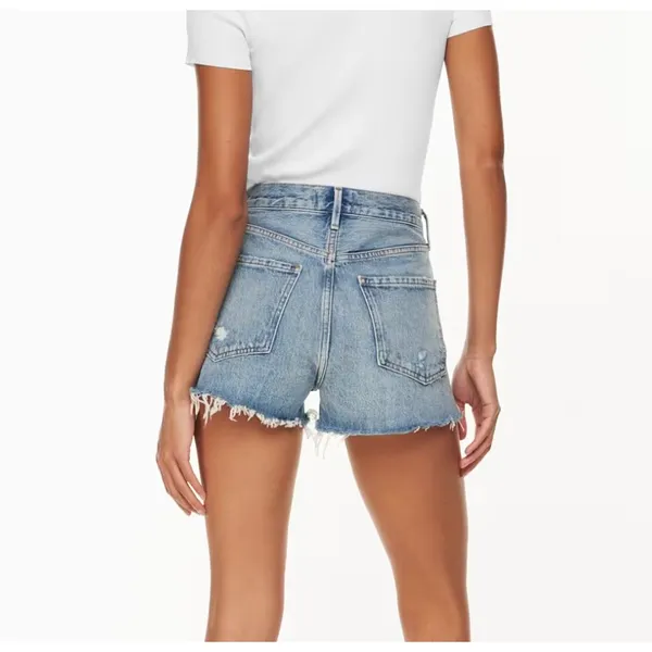 AGOLDE Jaden Surreal High-Rise Denim Cut Off Shorts Size 26 - Image 6