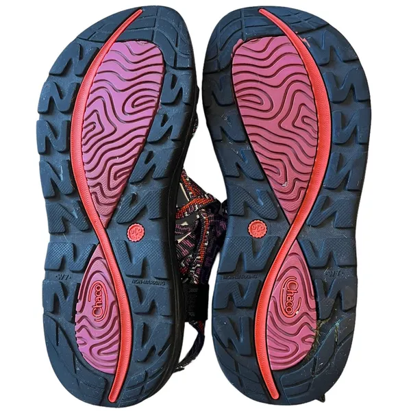 Chacos Z/2 1215 EcoTread Strappy Outdoors Sporty Purple Black Orange Sandals Sz 7 - Image 6