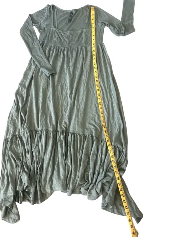 Anthropologie Olive Green Long Sleeve Tiered Maxi Dress - Image 8