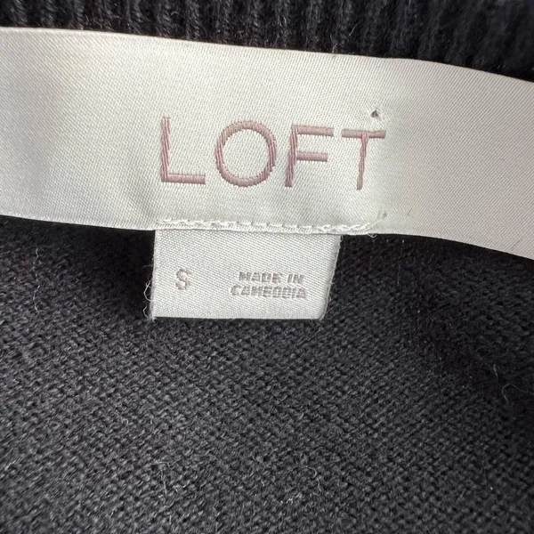 Loft Women's‎ Mock Layer Black Sweater Top Size Small Pullover Leopard V Neck - Image 5