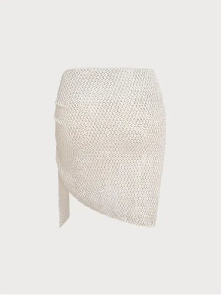Samiol Women's Crochet Tie-Front Beach Cover-Up Skirt - Image 3