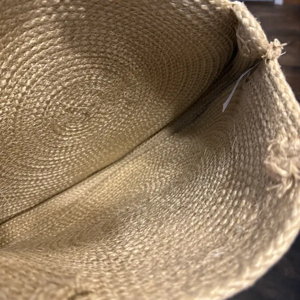 Magid‎ Large Round Bag Jute Tote Beach Purse Tassels Woven Boho Travel Excellent - Image 5