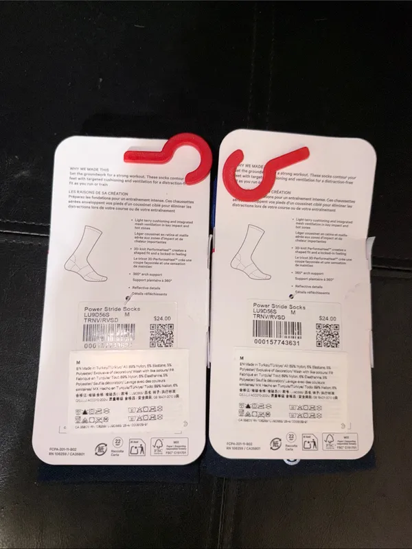 NEW lululemon Power Stride Crew Socks Bundle medium unisex crew socks - Image 2