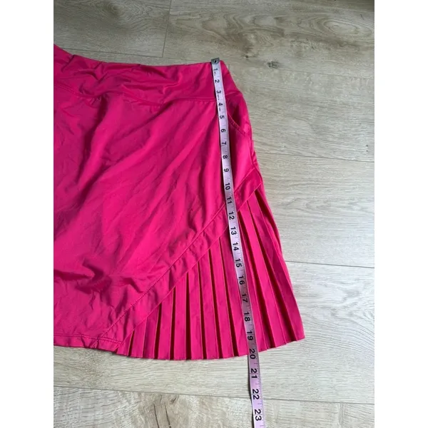 EUC Mofiz Pleated Tennis Skirt Skort bright pink Pickleball Golf Athletic sz L - Image 10