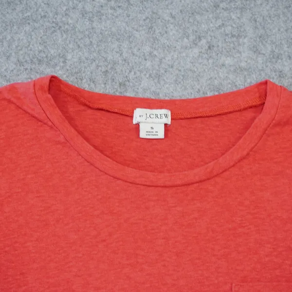 J. Crew Women's Size Small Coral Cotton Tee Shirt Tie Knot Front Casual Soft - Image 4
