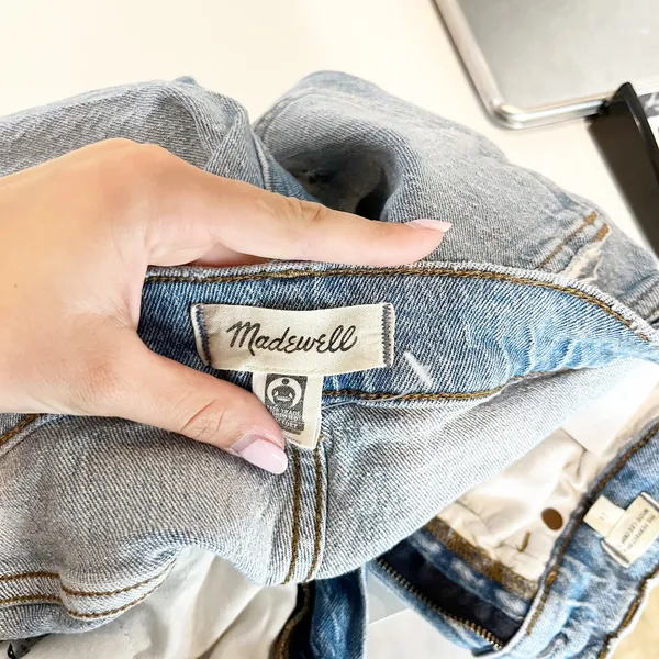 Madewell The Perfect Vintage High Rise Wide Leg Crop Jeans Blue 26 - Image 4