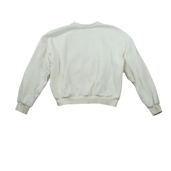 Garage Crewneck Country Club Embossed Tennis‎ Sweatshirt Cream S/M Pockets - Image 8