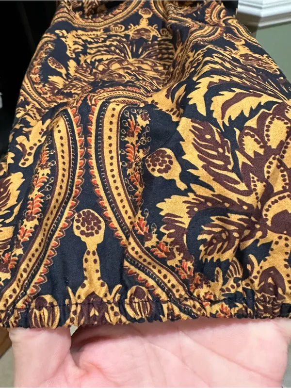 Anthropologie A Loves A Damask Print Voile Ruffle Dress – Size XL - Image 6