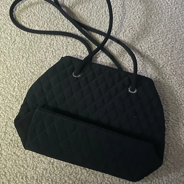 Vera Bradley Quilted Black Shoulder Tote size 13*9 - Image 2
