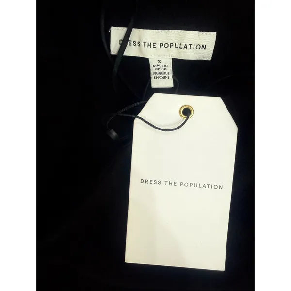 Dress the Population‎ Tiffany One-Shoulder Midi Dress Small Black NWT - Image 6