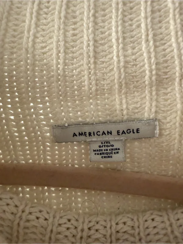 American Eagle Outfitters Cream Chunky Ribbed Turtleneck Sweater - Image 2