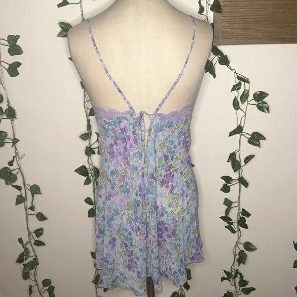 Victoria’s Secret Floral Print Lace Top Slip Dress RARE FROM 2000 - Image 2