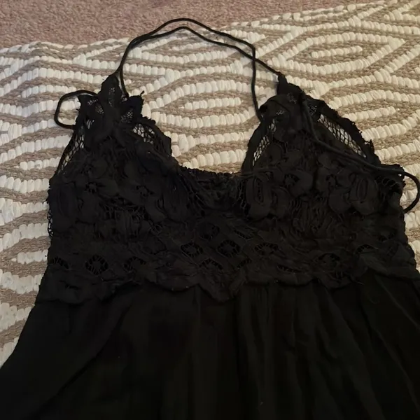 Free people one black lace top‎ mini swing dress xs - Image 4