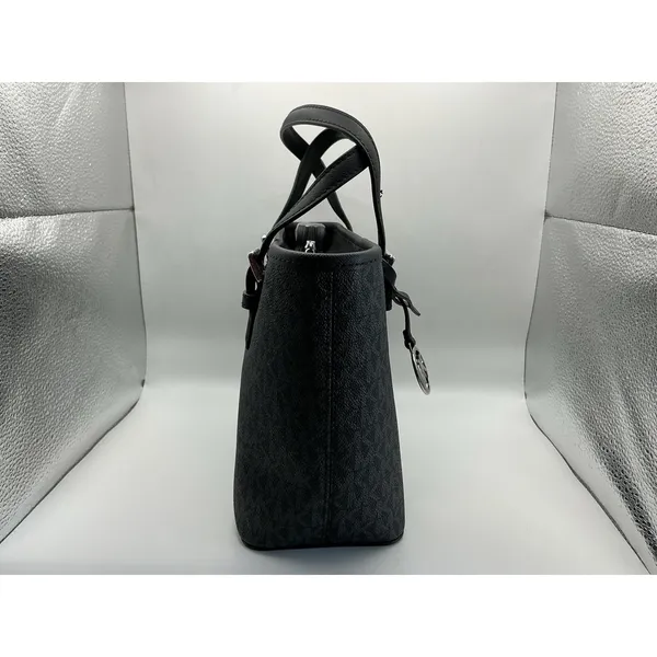 Michael Kors Jet Set Travel XS Tote Black MK Signature Coated Canvas NWT $328 - Image 2