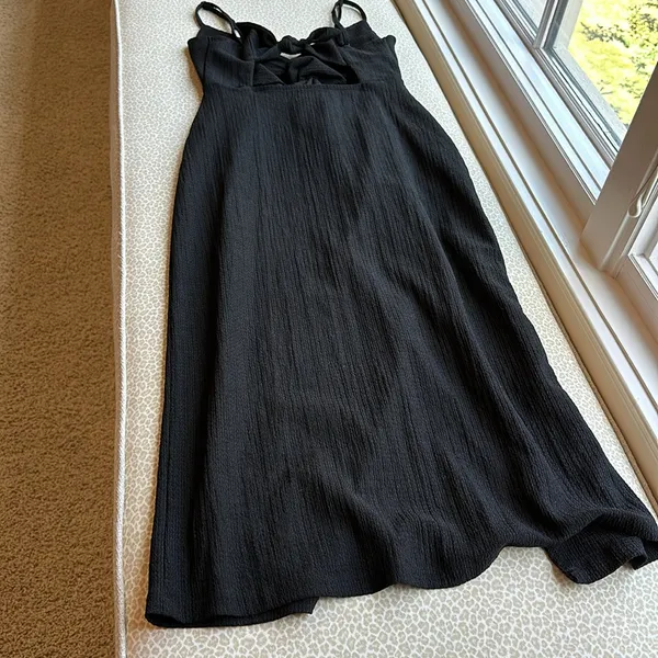 Bershka Black Spaghetti Strap Open Back Dress - Image 8
