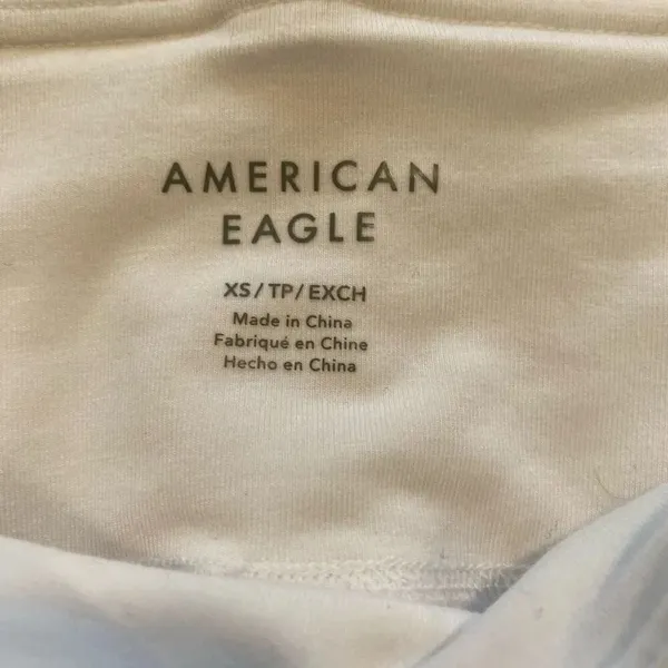 American Eagle White High Waisted Biker Shorts XS Stretch Active Lounge - Image 3