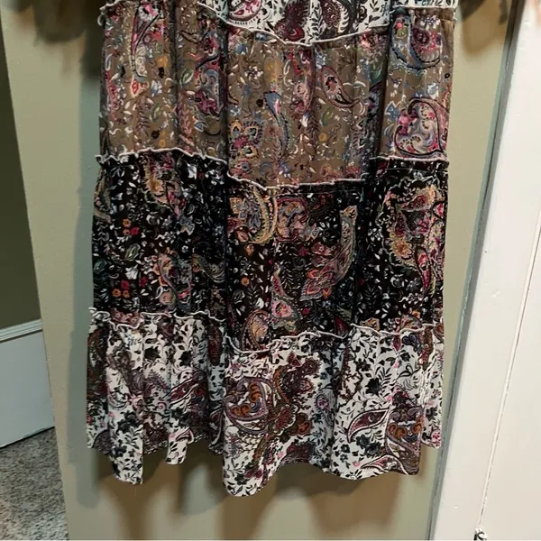 Figueroa & Flower Women's Size Large Midi Dress Boho Paisley Floral Off Shoulder - Image 4