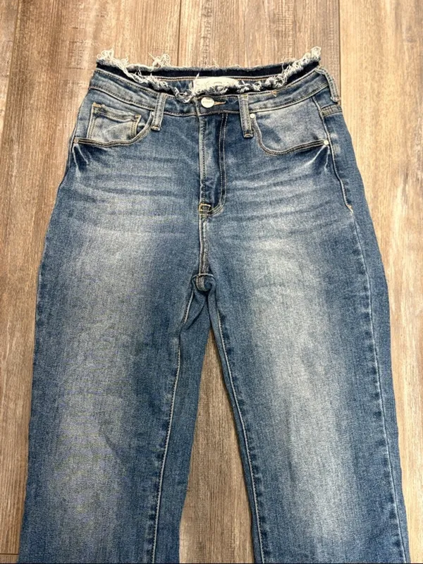 Risen Distressed Straight-Leg Jeans 27 - Image 2