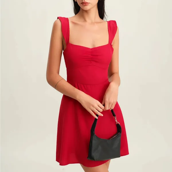 Rihoas Red Sweetheart Neck Slip Mini Dress - Image 2
