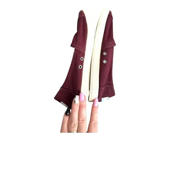 TOMS Alpargata Slip On Sneakers Shoes Size 7.5 Red Maroon Canvas Womens Casual‎ - Image 7