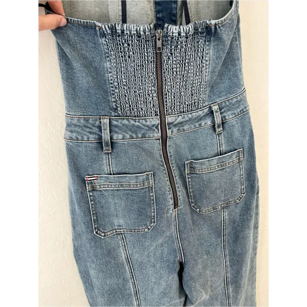 Alice + Olivia Pennie halter denim bootcut jumpsuit 29 - Image 10