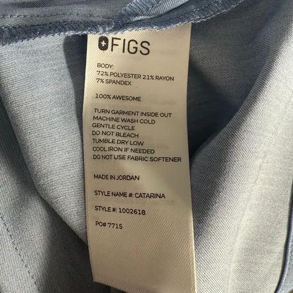 FIGS NWT Women's Catarina One-Pocket Scrub Top Heather Indigo Blue Size 2XLR - Image 5