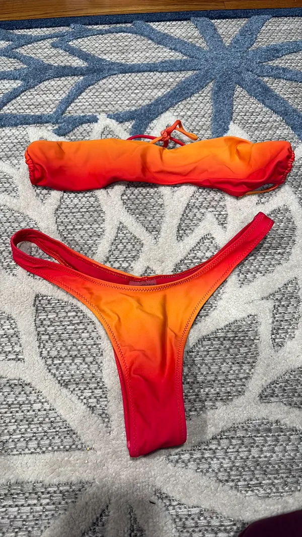 White Fox Boutique Orange Bikini Set Bright - Image 2