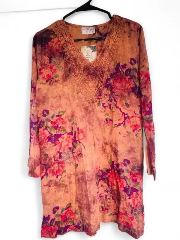 Vintage‎ Geo Floral Tunic Dress S NWT Crochet Lace Boho Cottagecore Whimsigoth - Image 7