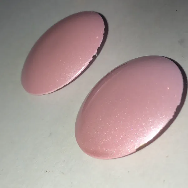 Pink Iridescent Round Retro Boho Earrings - Image 3