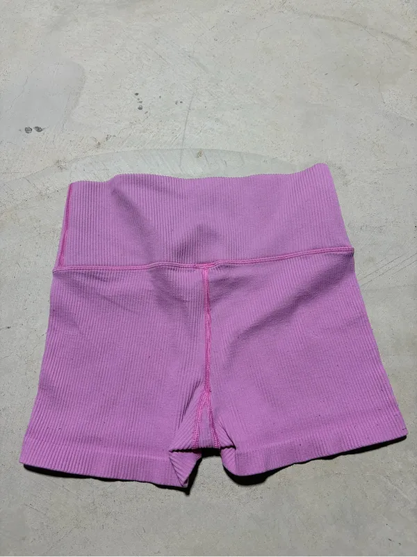Aerie High-Waist Ribbed Pink Women’s Shorts small - Image 6