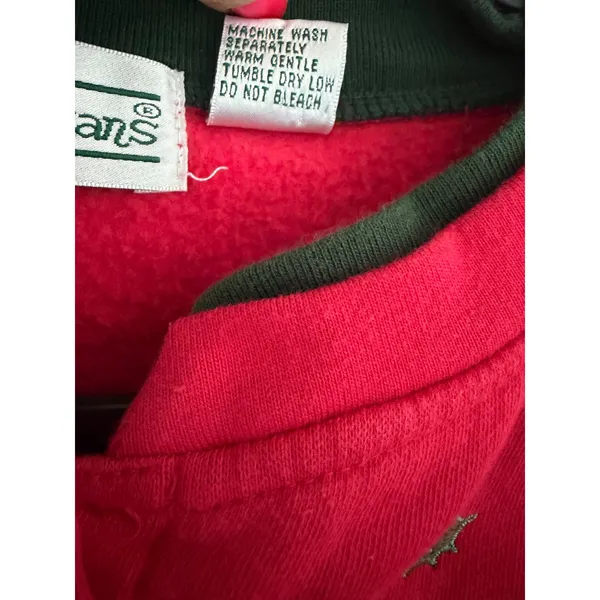 Shenanigans Vintage Red Holly Embroidered‎ Fleece Button Front Cardigan XL - Image 3