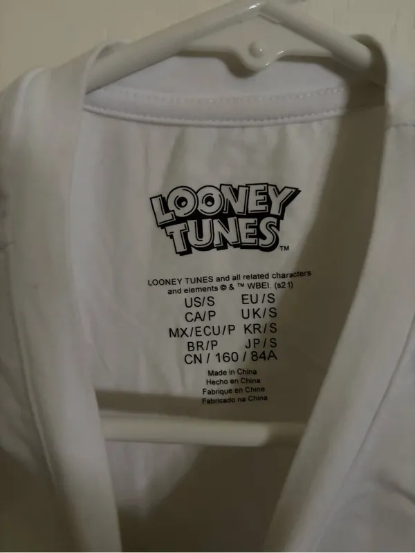 Warner Bros. White Tee with Looney Tunes Embroidered Faces Size undefined - Image 3