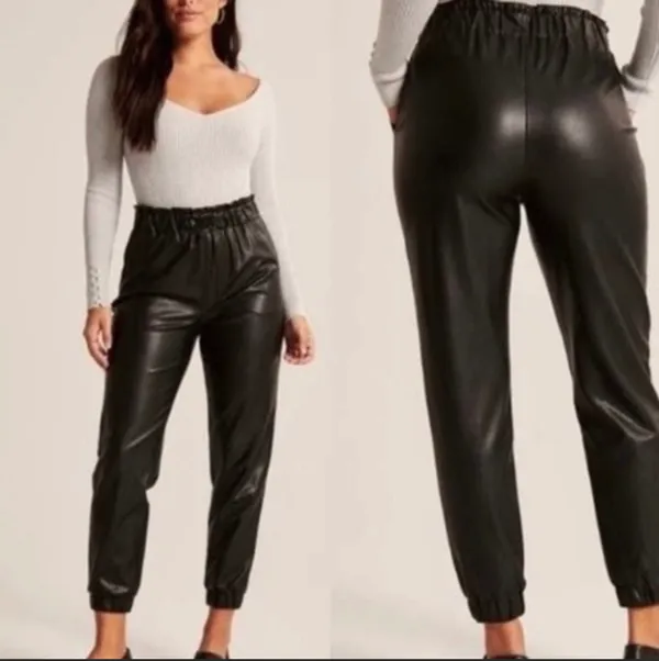 NWT Abercrombie Leather Jogger Pants - Image 2