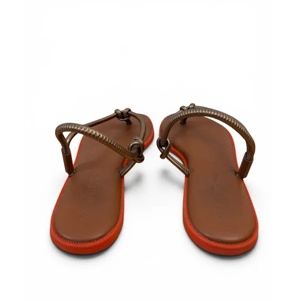 Havaianas Una Acai Cord Strap Slingback Sandals Beach Bronze Orange Sole Sz 9 - Image 3