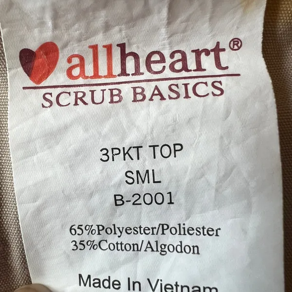 All Heart Biege Scrubs Top, S - Image 6