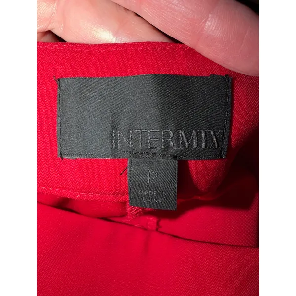 Intermix Pants Women‎ XS Red Cherry Raia Flare Trouser High Rise Side Zip Preppy - Image 8