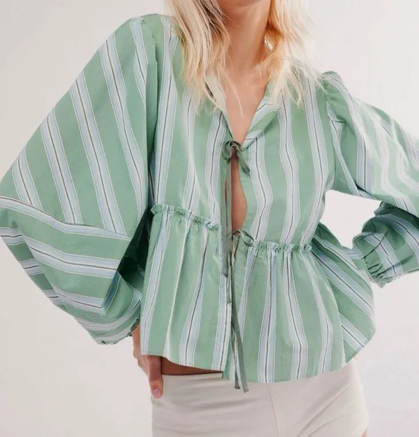 NEW Free People Brunch Babe Blouse Sz M - Image 13