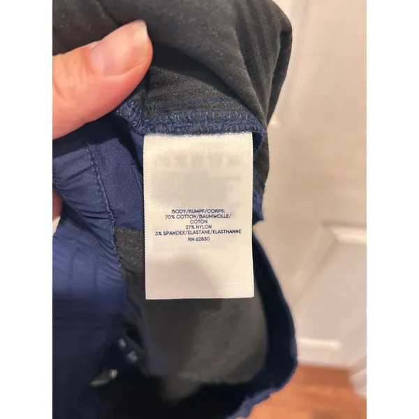 Lands End Womens Navy Blue Pleated Wide‎ Leg Chino Pants Sz 10 High Rise Stretch - Image 8