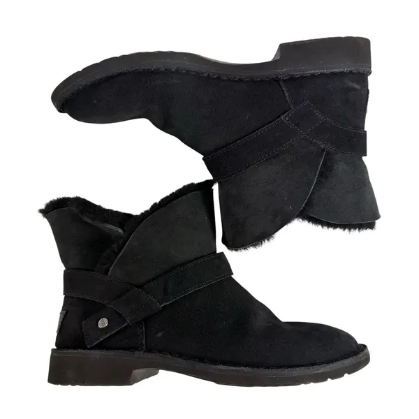 Ugg Sz 7.5 Zariyah Ankle Boots Shearling UggPlush Water Repellent Black‎ Women's - Image 2