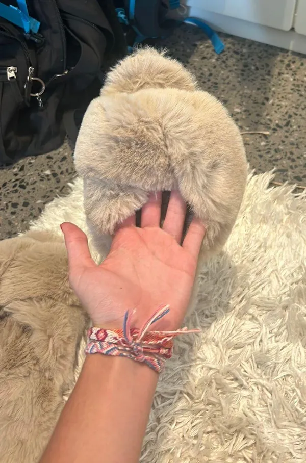 Fluffy House Slippers Tan - Image 7