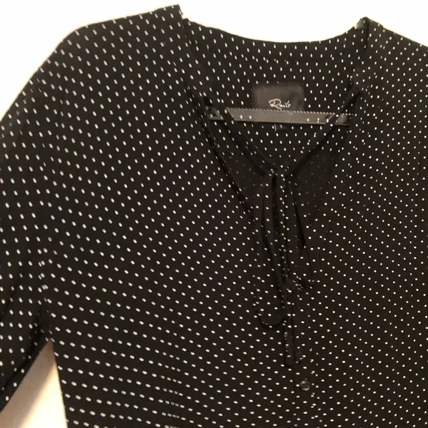 Rails Abby Top Black Polka Dots Neckline Tie Small - Image 3