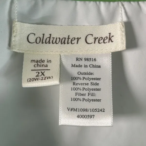 Coldwater Creek Womens 2X Lime Green Quilted Full Zip Mock Neck Vest - Image 6