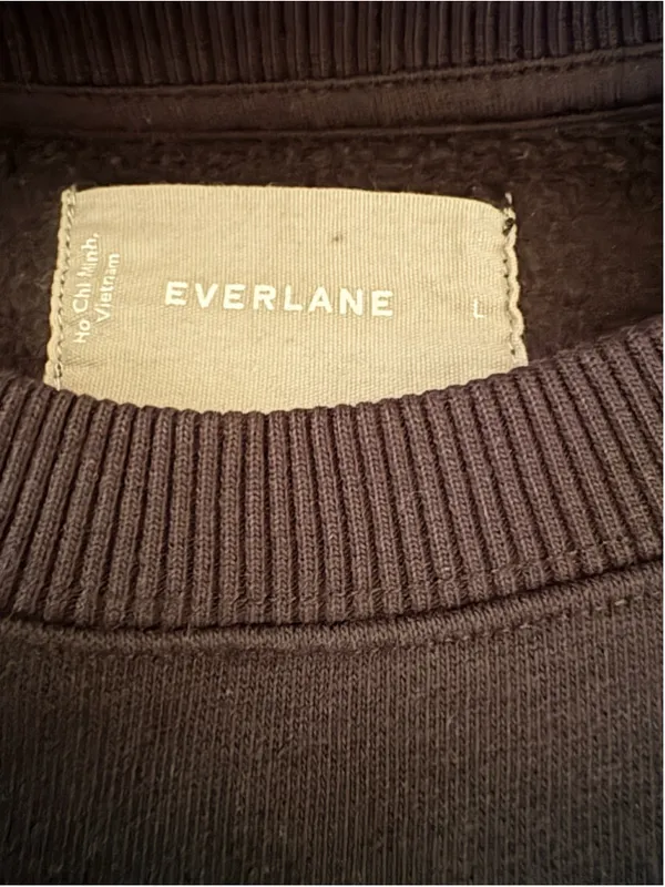 Everlane Luxe Fleece Sweatshirt Women’s Size L Black (22” PTP) - Image 4
